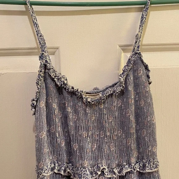 Blue Ruffled Mini Dress - Picture 5 of 8